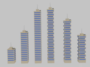 пакет хмарочосів мультфільмів 2 3D Модель