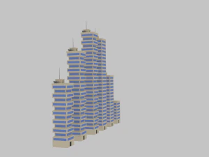 пакет хмарочосів мультфільмів 2 3D Модель