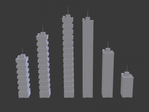 toon skyscrapers pack 2 3D Model