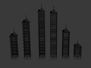 toon skyscrapers pack 2 3D Model
