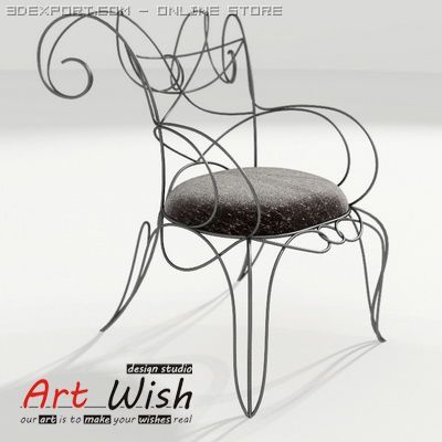 wire armchair 3D मॉडल .c4d .max .obj .3ds .fbx .stl .blend 