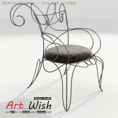 poltrona de arame Modelo 3D .c4d .max .obj .3ds .fbx .stl .blend 