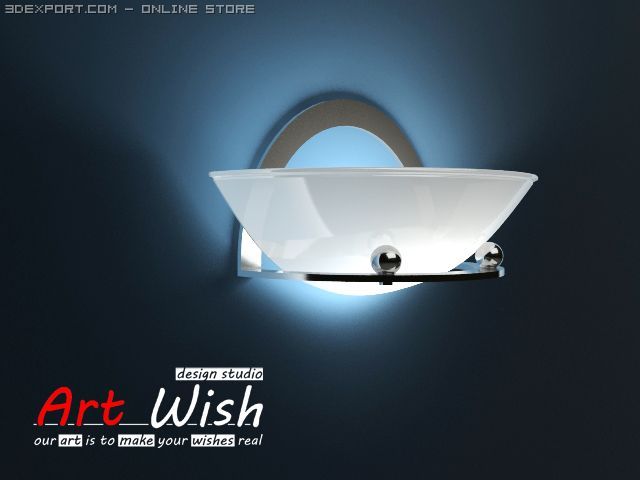 wall lamp shell Model 3D .c4d .max .obj .3ds .fbx .stl .blend 