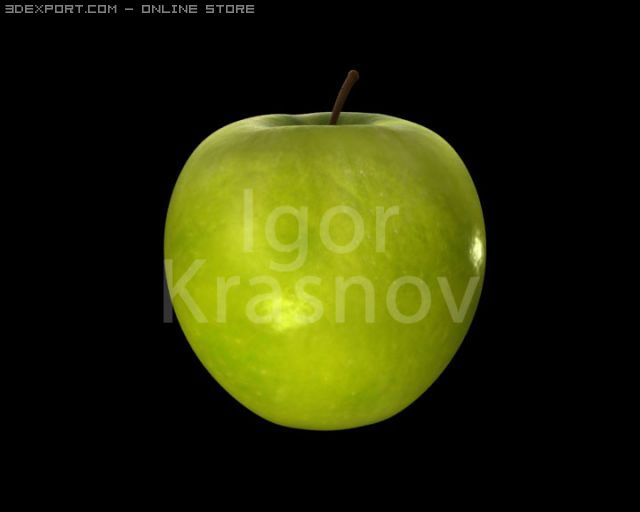 apple 3D Model .c4d .max .obj .3ds .fbx .stl .blend 