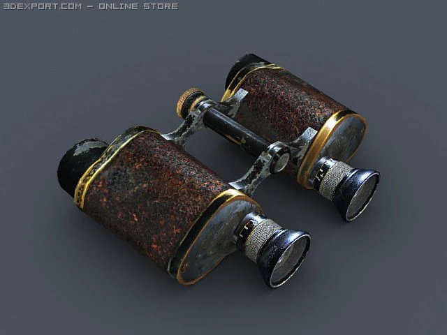 old binoculars 3D Model .c4d .max .obj .3ds .fbx .stl .blend 