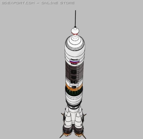 soyuzu rocket 3D Model .c4d .max .obj .3ds .fbx .stl .blend 