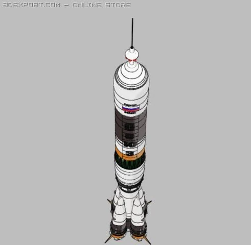 soyuzu rocket 3D Model .c4d .max .obj .3ds .fbx .stl .blend 