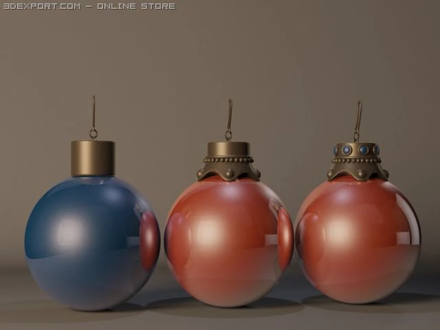 christmas tree ornaments hiquality 3D Model .c4d .max .obj .3ds .fbx .stl .blend