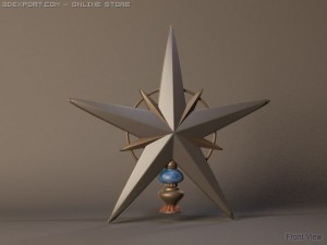 christmas tree star Model 3D