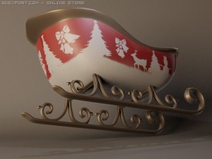 christmas sleigh Model 3D