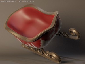 christmas sleigh Model 3D