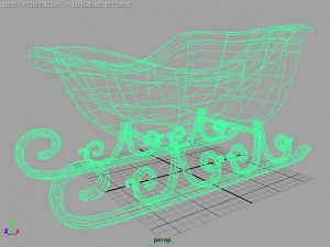 christmas sleigh Model 3D
