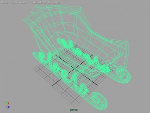 christmas sleigh Model 3D