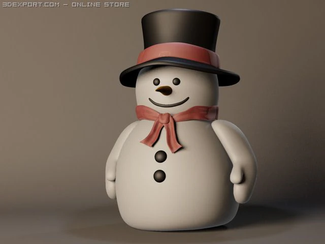 pupazzo di neve di Natale Modello 3D .c4d .max .obj .3ds .fbx .stl .blend 