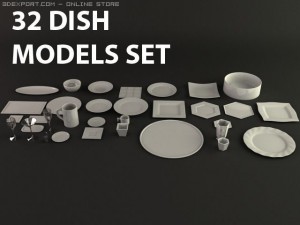 32 dishes 3D-Modell