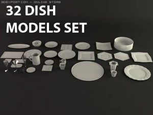 32 piatti Modello 3D