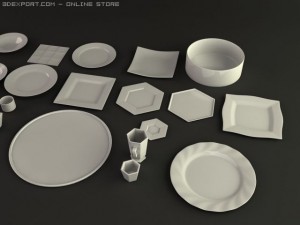 32 dishes 3D Model