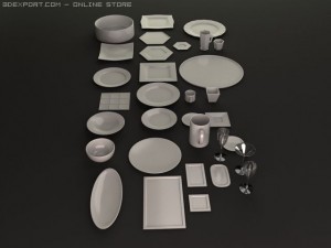 32 dishes 3D Model