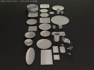 32 dishes 3D Model