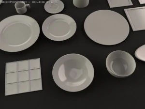 32 dishes 3D Model