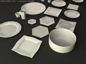 32 dishes 3D Model