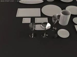 32 dishes 3D Model