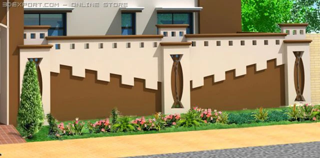 boundary wall 3D Model .c4d .max .obj .3ds .fbx .stl .blend 