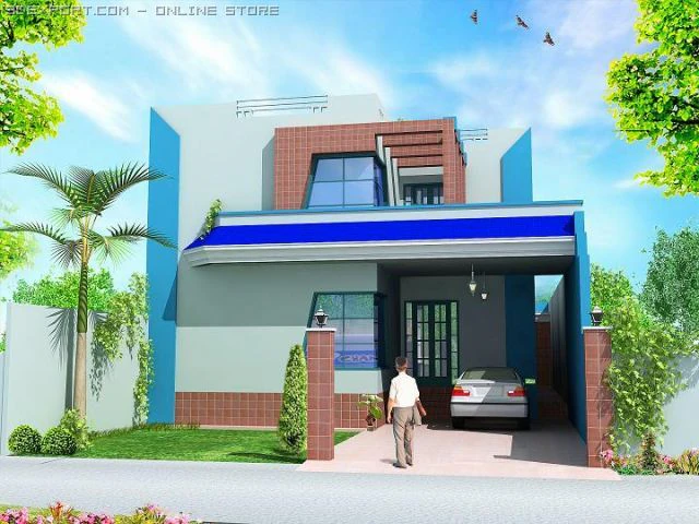 hermosa casa Modelo 3D .c4d .max .obj .3ds .fbx .stl .blend 