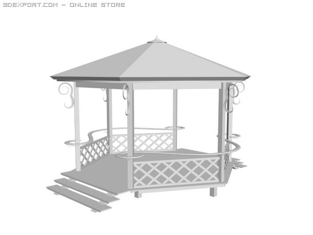 pavillon 3D 模型 .c4d .max .obj .3ds .fbx .stl .blend 