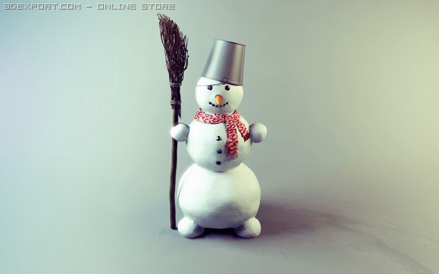 snowman 3D 모델 .c4d .max .obj .3ds .fbx .stl .blend 