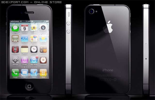 iphone 4 3D 모델 .c4d .max .obj .3ds .fbx .stl .blend 