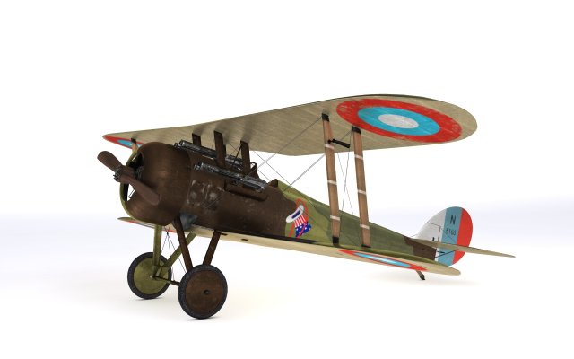 nieuport 28 c1 french ww1 biplane fighter Modelo 3D .c4d .max .obj .3ds .fbx .stl .blend 