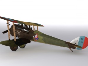 nieuport 28 c1 french ww1 biplane fighter Modelo 3D