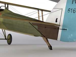 nieuport 28 c1 french ww1 biplane fighter 3D Model