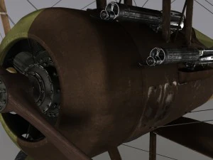 nieuport 28 c1 french ww1 biplane fighter 3D Model