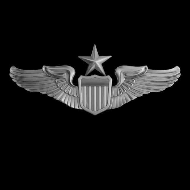 senior pilot usaaf wings badge Model 3D .c4d .max .obj .3ds .fbx .stl .blend 