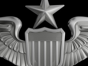 senior pilot usaaf wings badge Model 3D