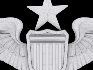 senior pilot usaaf wings badge Model 3D