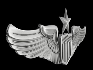 senior pilot usaaf wings badge Model 3D