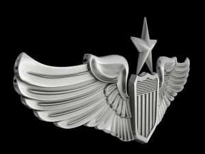 senior pilot usaaf wings badge 3D Model