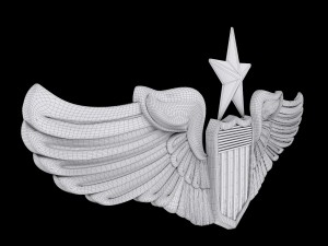 senior pilot usaaf wings badge Model 3D