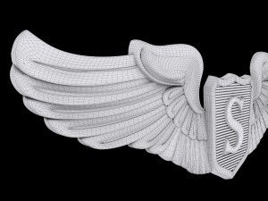 usaaf service pilot wings badge 3D Model