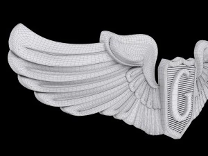 usaaf glider pilot wings badge 3D Model