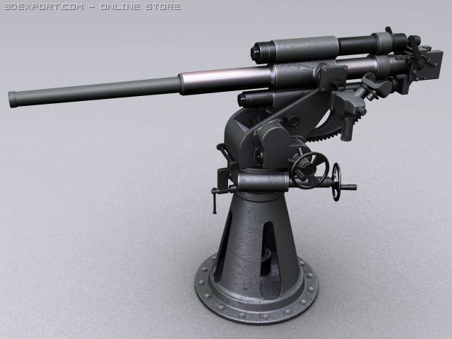 soviet naval 45mm 21k 3D Model .c4d .max .obj .3ds .fbx .stl .blend
