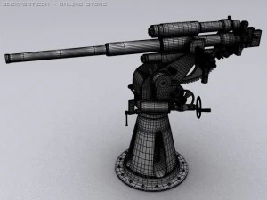 soviet naval 45mm 21k 3D Model