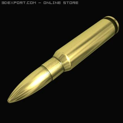762x51mm nato cartridge 3D Model .c4d .max .obj .3ds .fbx .stl .blend 