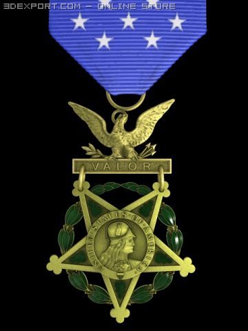 medal of honor us army Model 3D .c4d .max .obj .3ds .fbx .stl .blend 