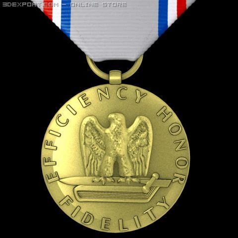 us air force good conduct medal 3D Model .c4d .max .obj .3ds .fbx .stl .blend 