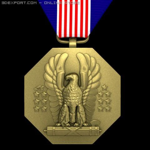 us soldiers medal 3D Model .c4d .max .obj .3ds .fbx .stl .blend 