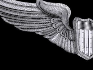 us air force pilot badge 3D Model